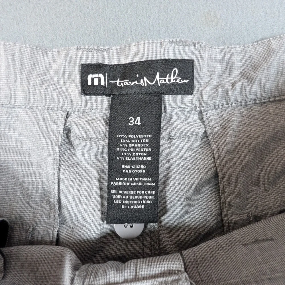 Travis Mathew Golf Shorts Mens Size 34 Gray Heather Performance Stretch Casual